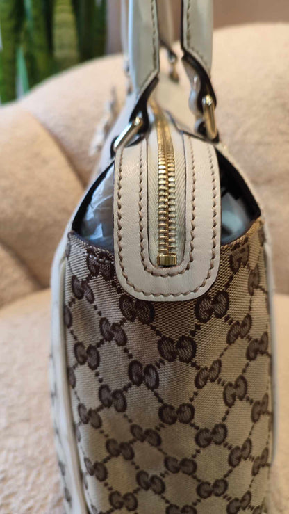 Gucci GG Canvas Trophy Bag Brown/White