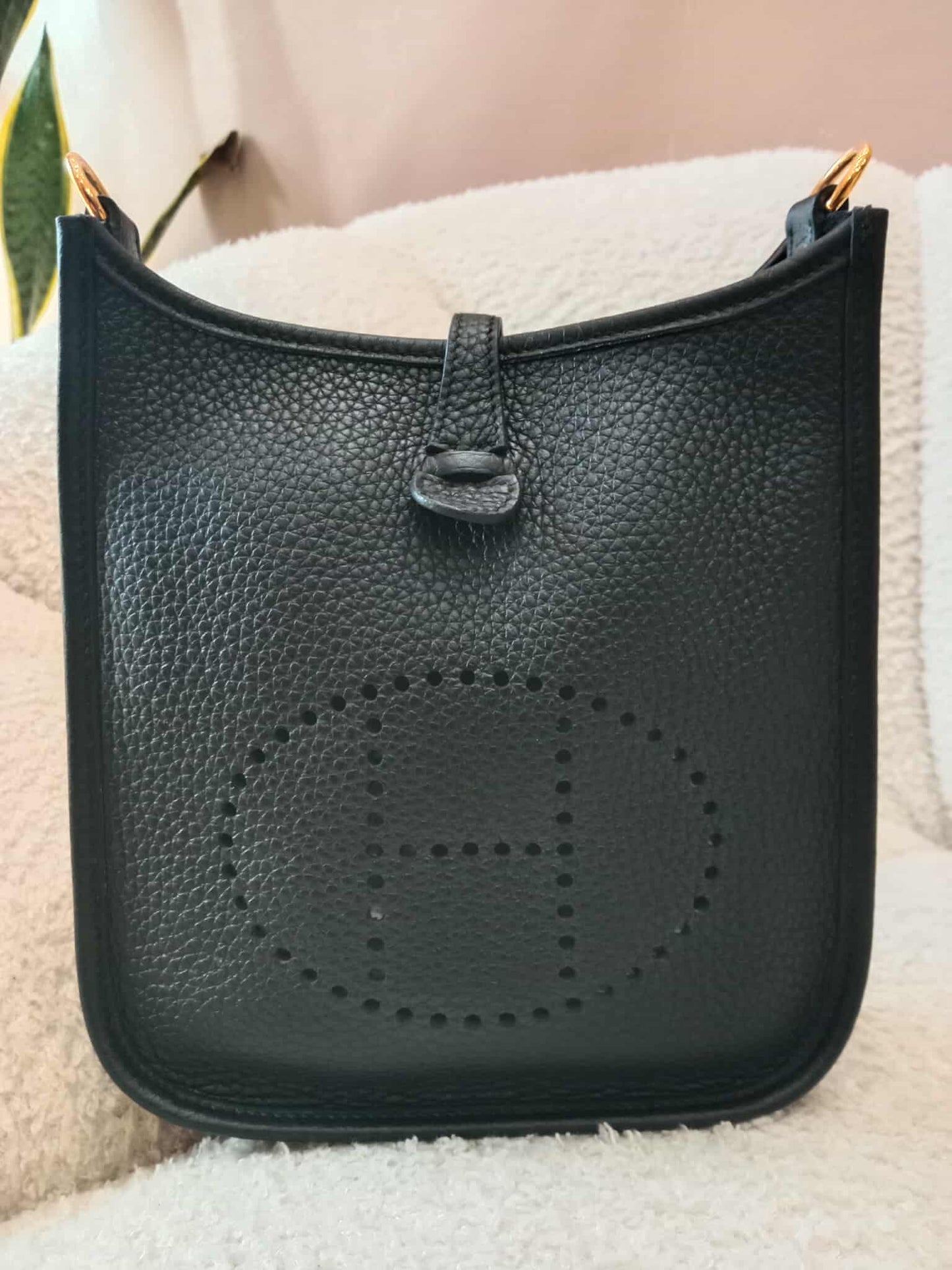 Hermes Mini Evelyne Noir Clemence Stamp U 2022