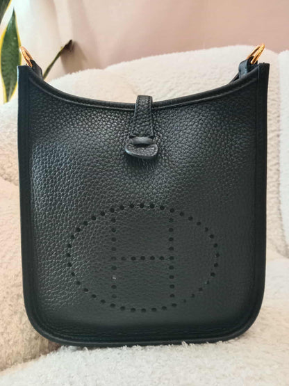 Hermes Mini Evelyne Noir Clemence Stamp U 2022