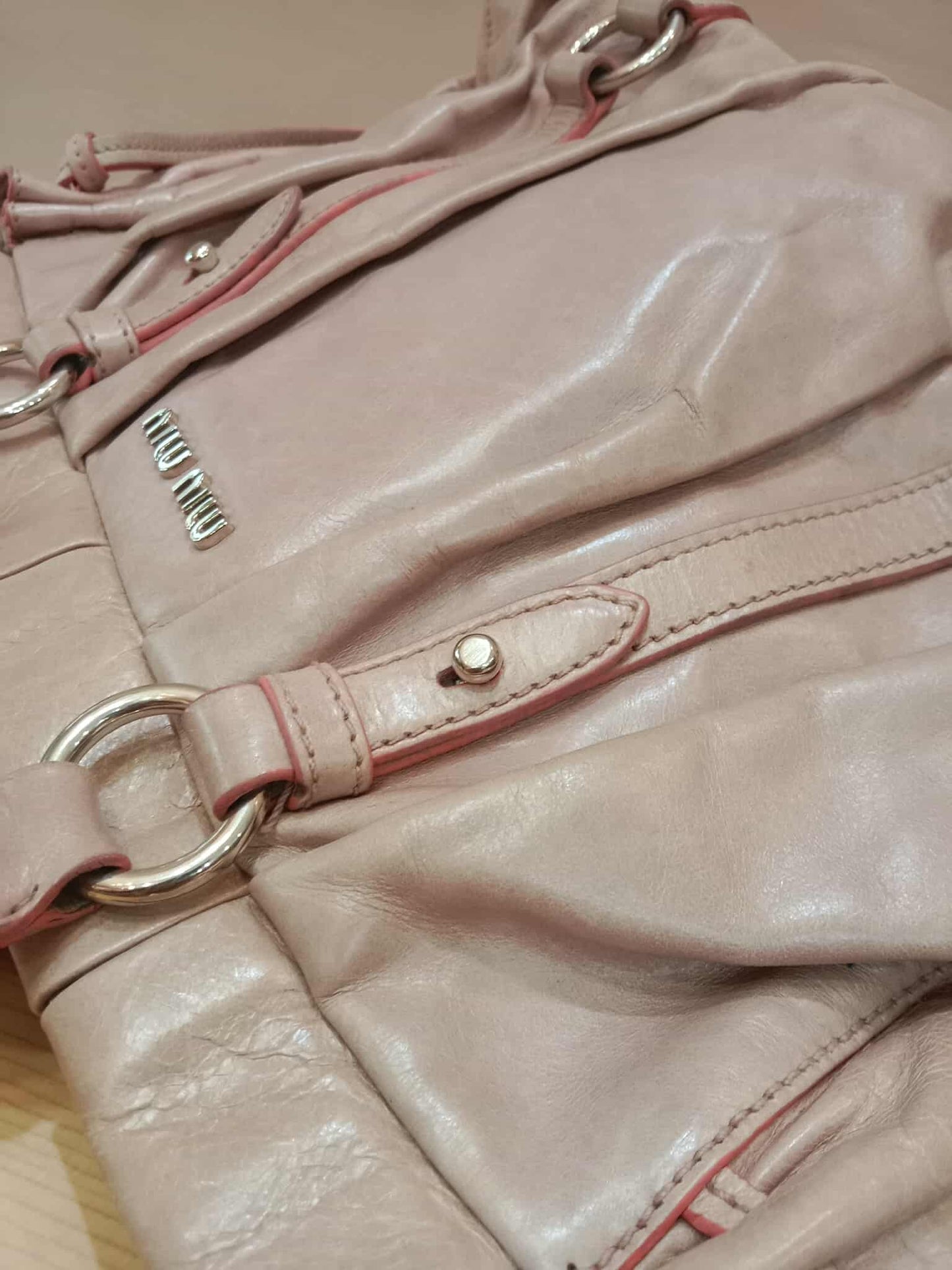 Miu Miu Light Pink Calfskin 2-Way Bag
