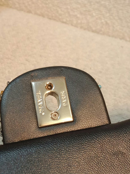 Chanel Mini Rectangular Gold/Black Sequin Limited Edition Microchipped