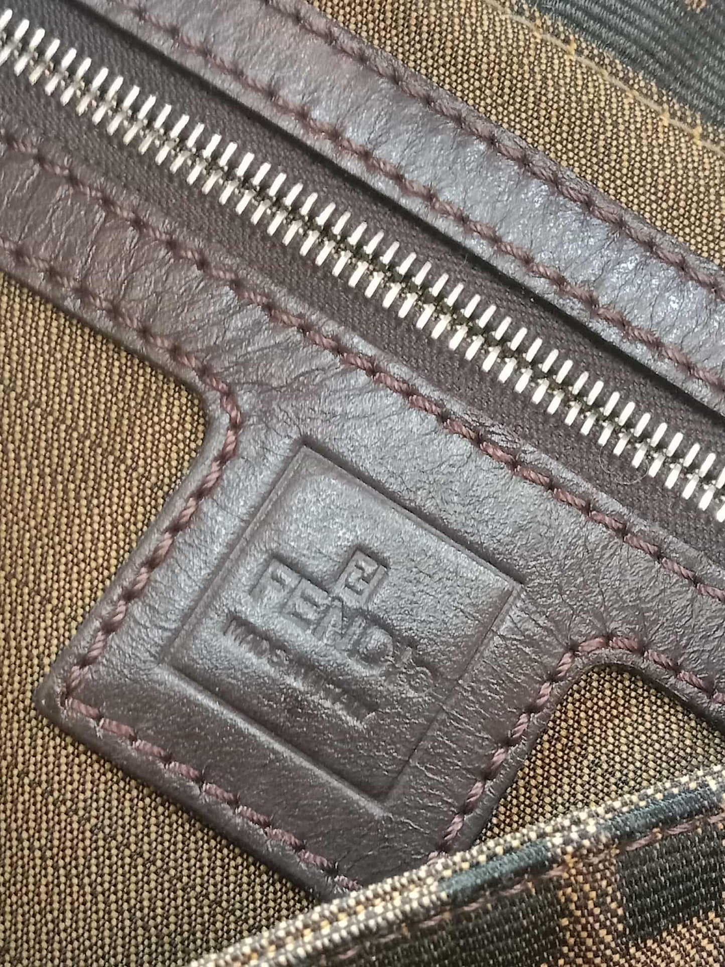 Fendi Zucca Baguette Brown Bag