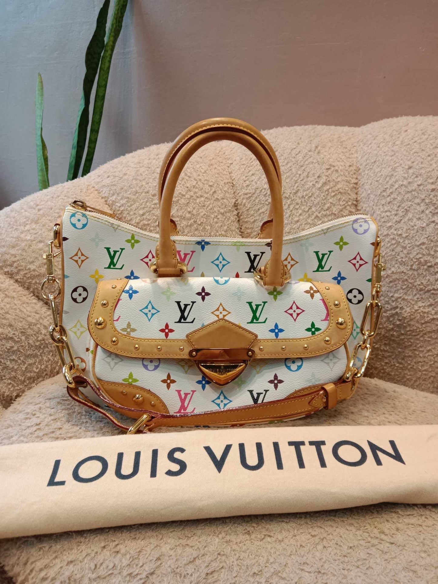 Louis Vuitton x Takashi Murakami Rita White Multicolor Monogram Canvas