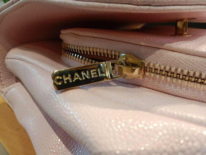 Chanel Business Affinity Light Pink Caviar Medium Microchipped