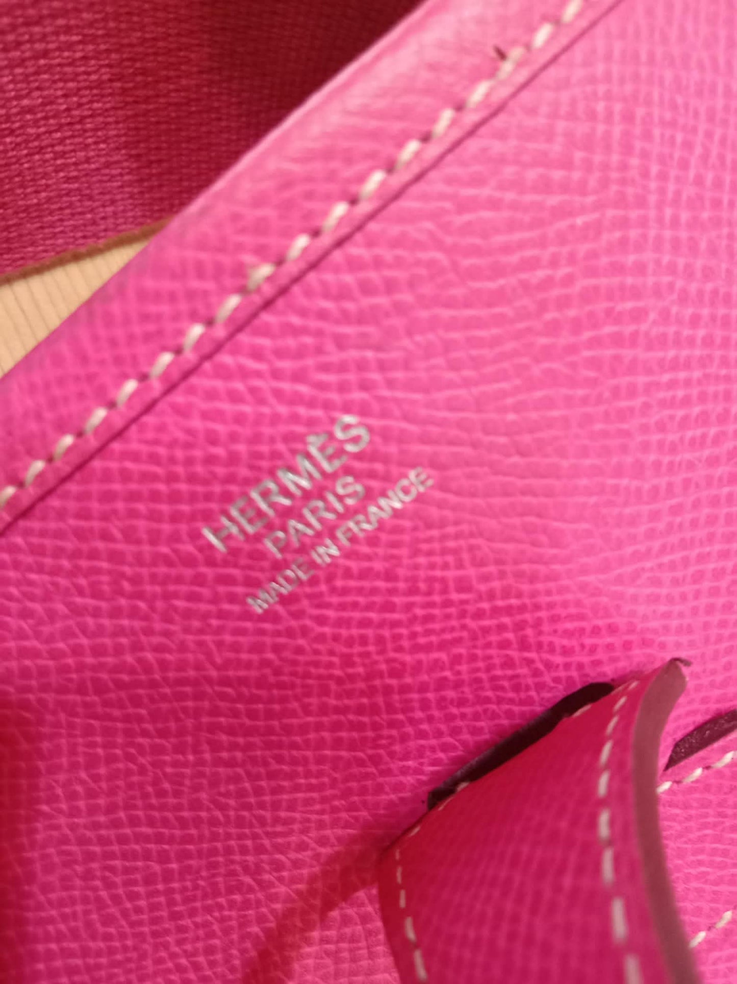 Hermes Evelyne Pink Epsom PM Stamp O Square 2011