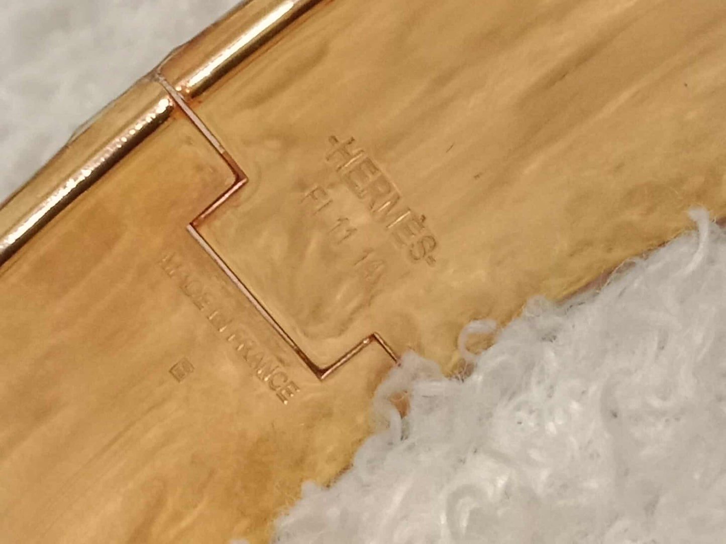 Hermes Clic Clac Bracelet Peach Gold-Plated Hardware