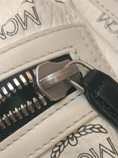 MCM Stark Side Studs Backpack Black and White