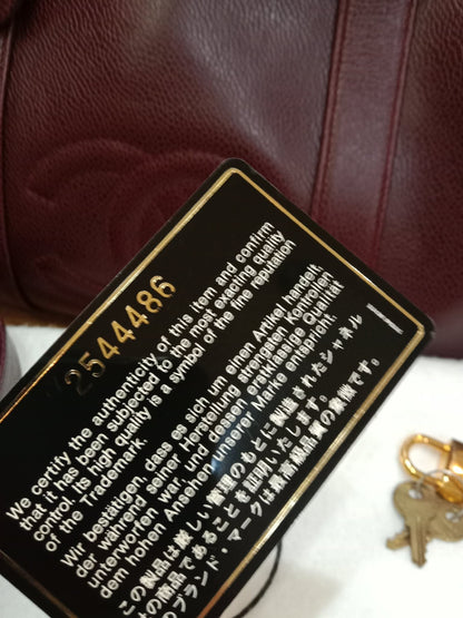 Chanel Boston Bag Burgundy Caviar Series 2