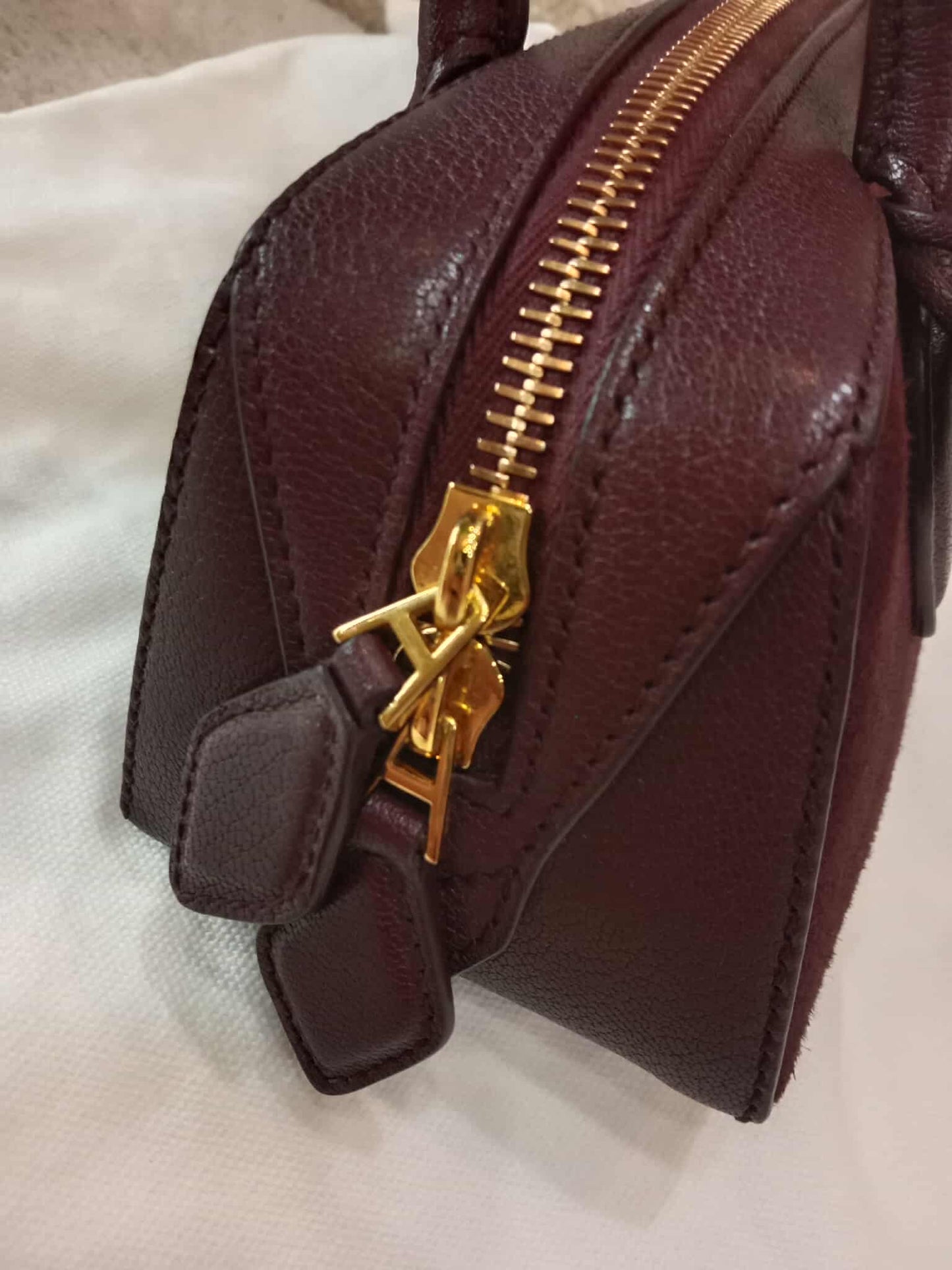 Alaia Le Teckel Suede Bag Burgundy