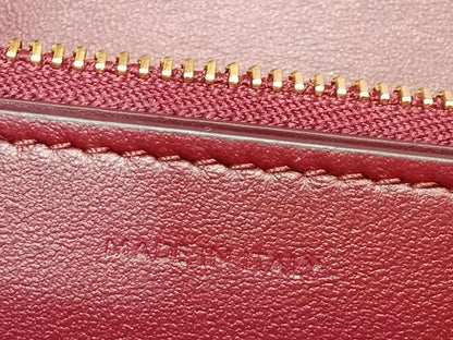 Celine Medium Classic Box Bag In Burgundy Calfskin Leather