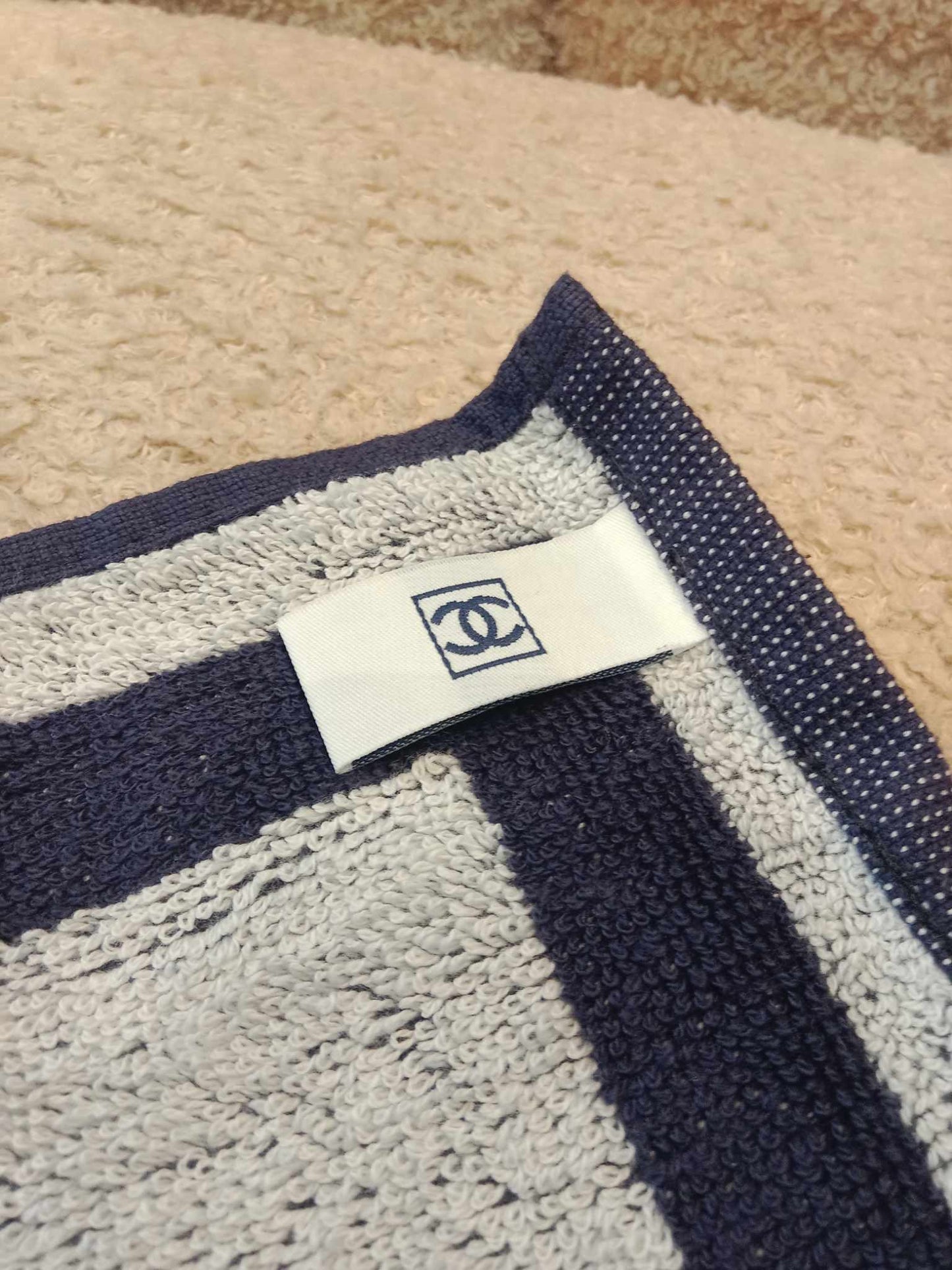 Chanel Cruise Face/Hand Towel Navy Blue/White