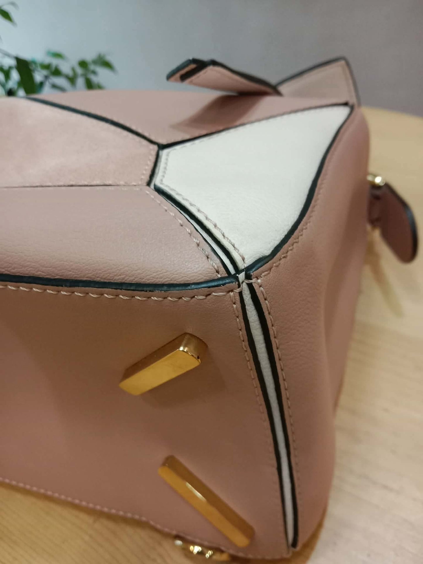 Loewe Suede Puzzle Bag Tricolor Blush Pink Medium