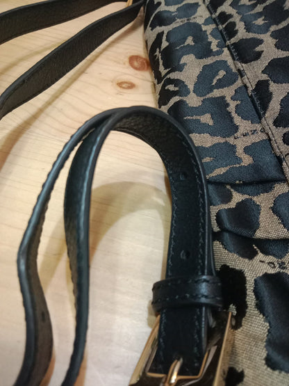Fendi Mia Flap Bag Leopard Print Shoulder Bag