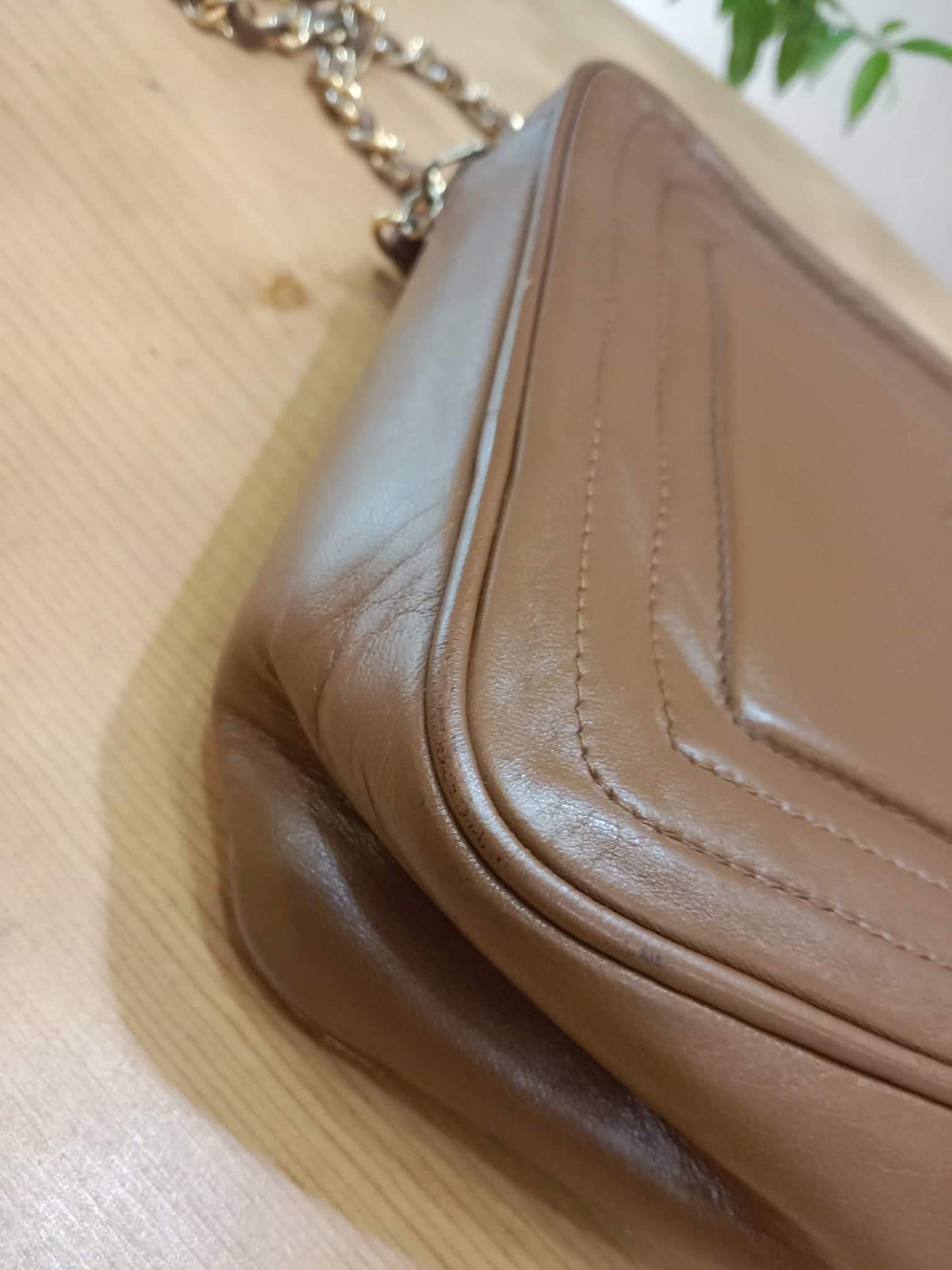 Chanel Vintage Camera Bag Lambskin Brown Series 0