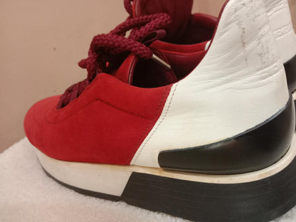 Hermes Miles Sneakers Bordeaux Suede Size 37.5