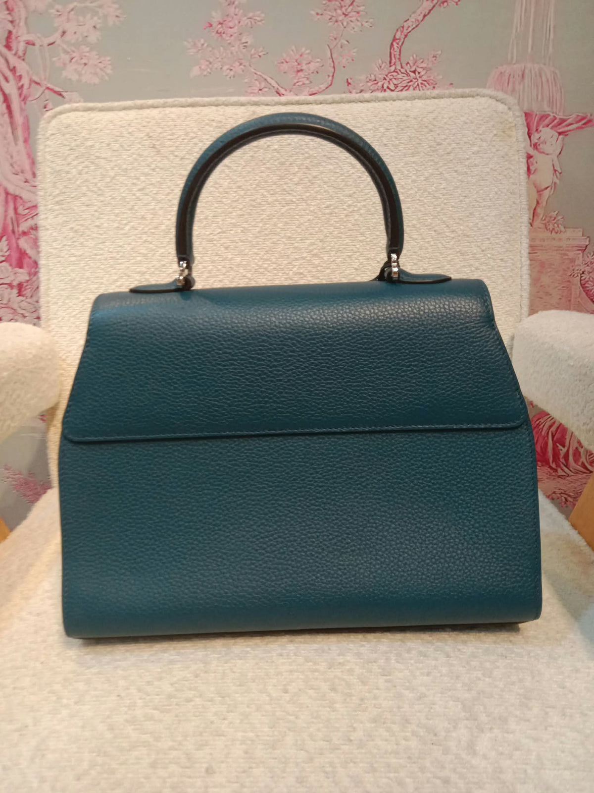 Moynat Rejane Blue Leather Bag