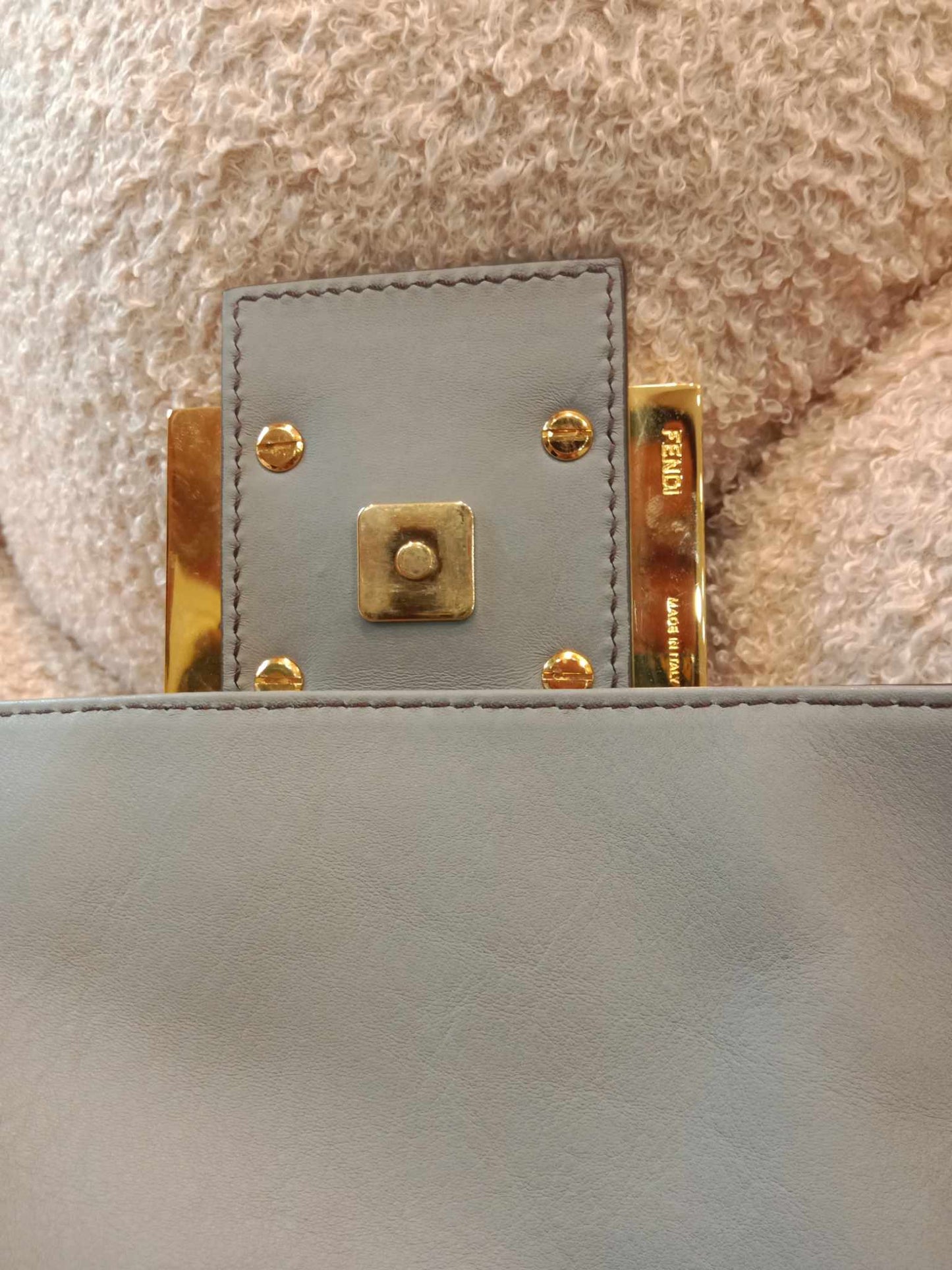 Fendi Mama Baguette Gray Shoulder Bag