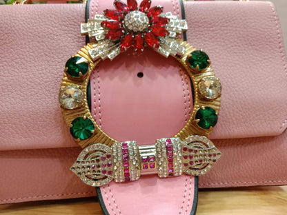 Miu Miu Lady Shoulder Bag Crafted Calfskin Pink