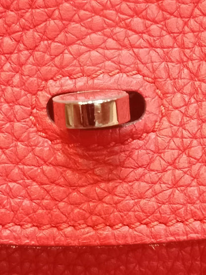 Hermes Lindy 26 Clemence Coral Red Stamp X 2016