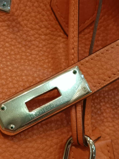 Hermes Birkin 35 Poppy Orange Clemence Stamp L Square 2008