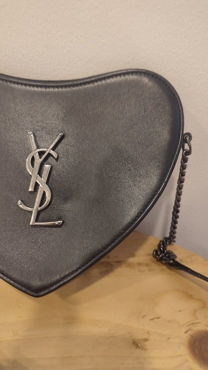 YSL Heart Black Slingbag