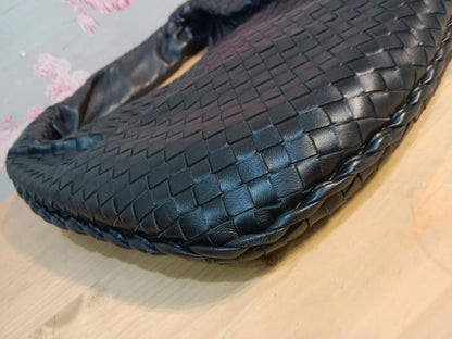 Bottega Veneta Hobo Intrecciato Bag Black