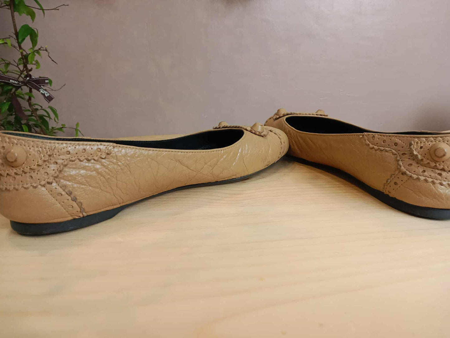 Balenciaga Beige Flat Shoes Size 38 1/2