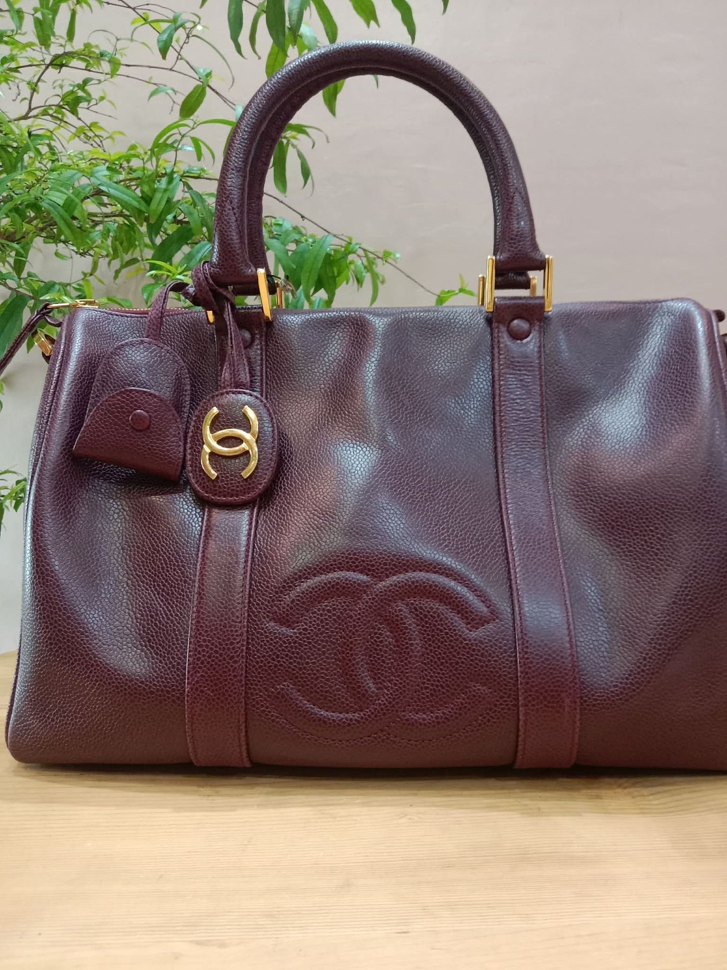Chanel Boston Bag Burgundy Caviar Series 2