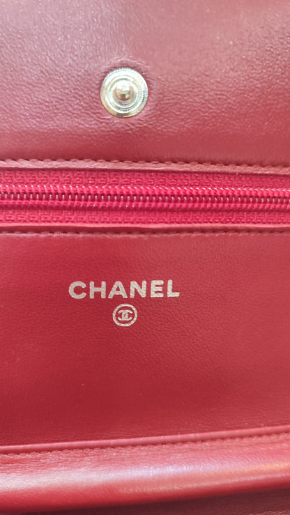 Chanel Wallet on Chain Red Lambskin Series 16