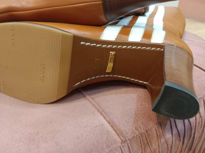 Gucci x Adidas Collaboration Knee-High Boots Cognac Size 37 1/2