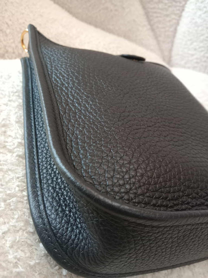 Hermes Mini Evelyne Noir Clemence Stamp U 2022