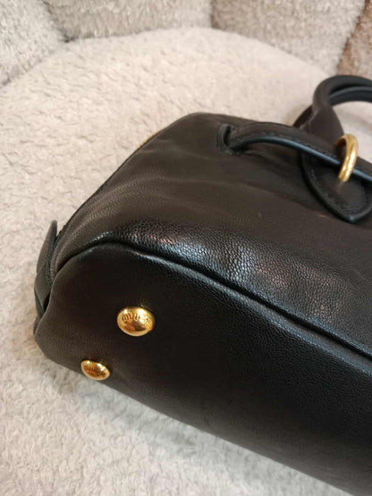 Miu Miu Aviator Nappa Leather Black