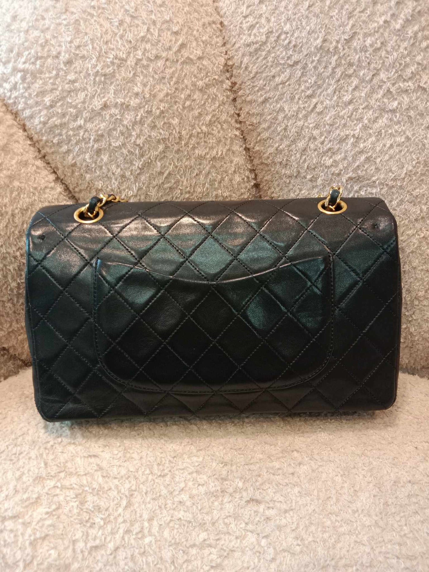 Chanel Vintage Medium Double Flap Lambskin Black Series 1