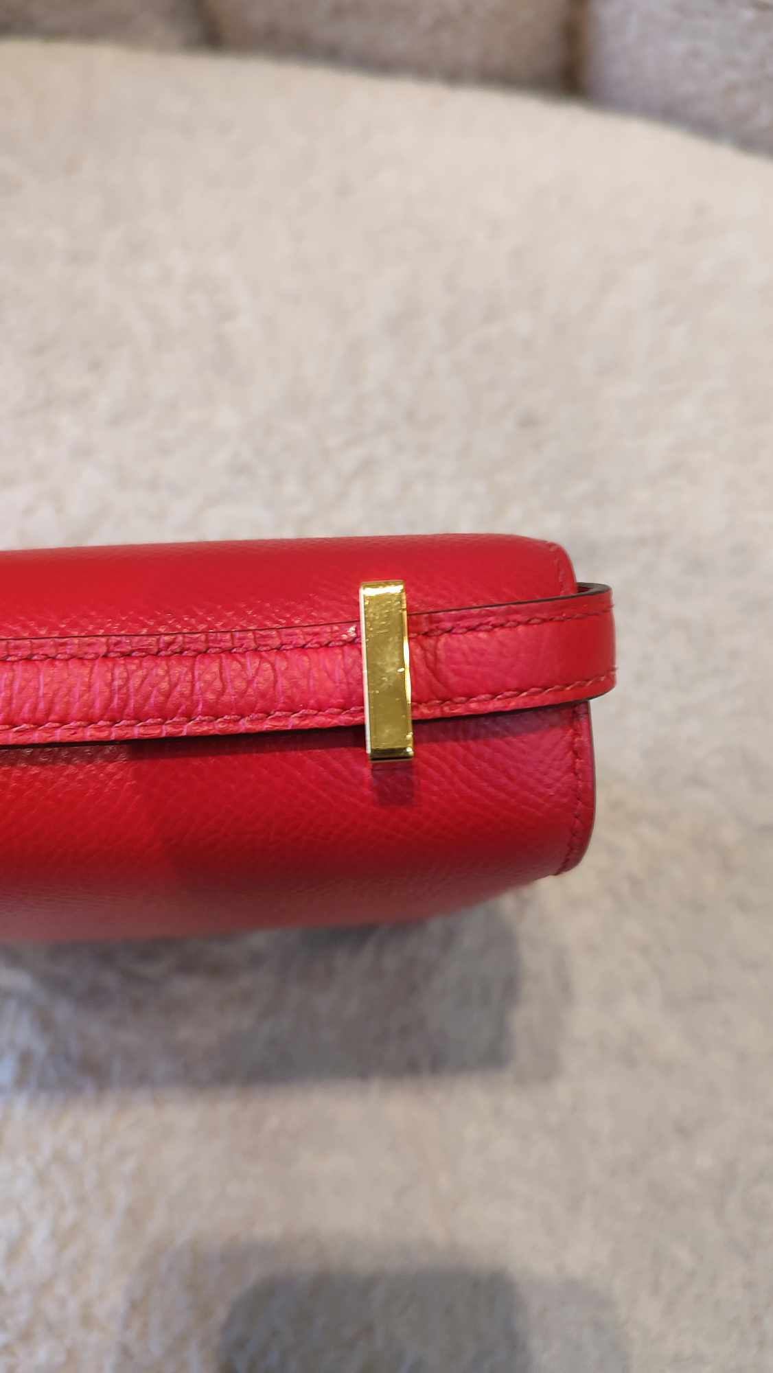 Hermes Constance 18 Epsom Rouge Stamp D 2019