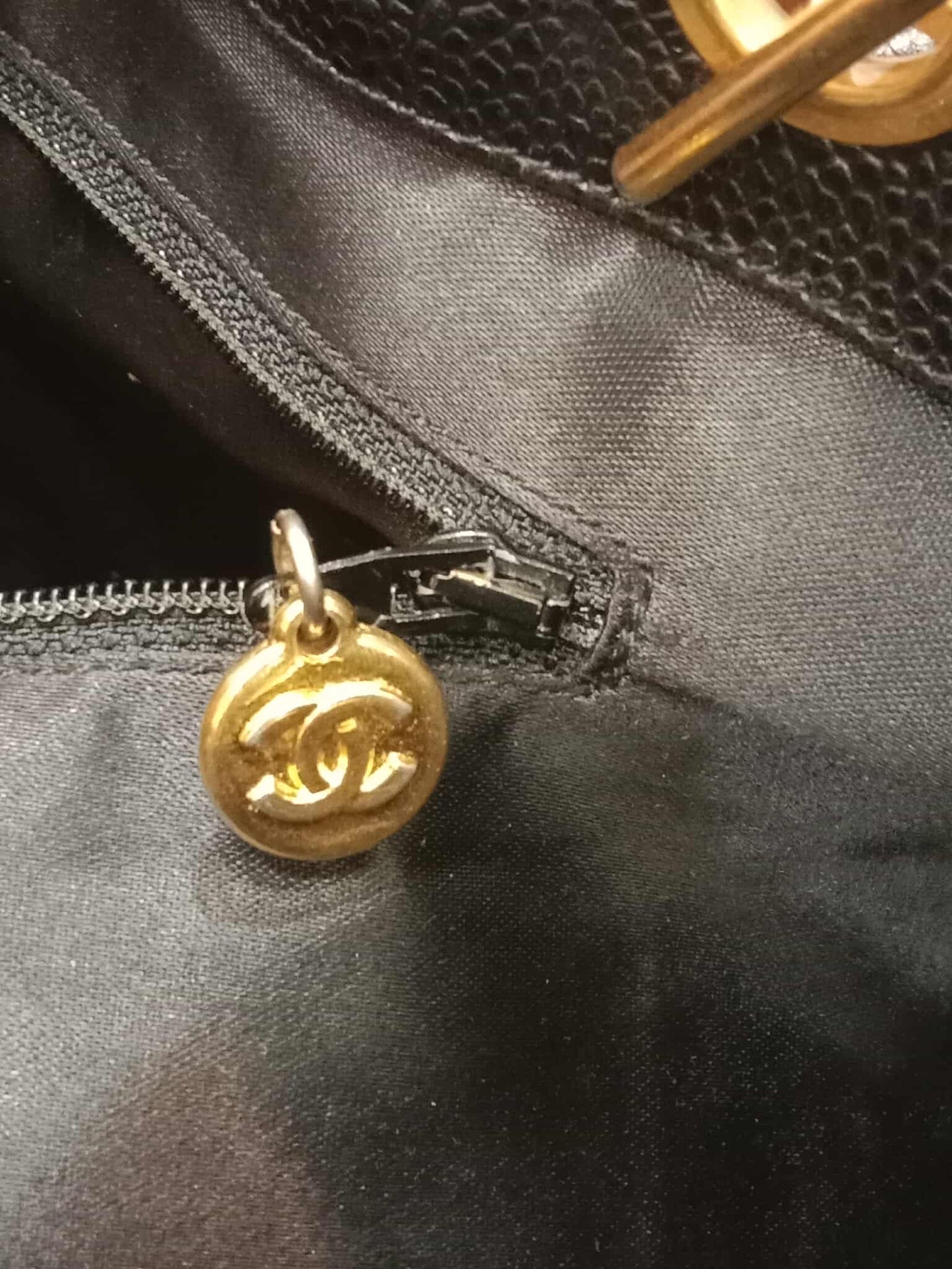 Chanel Timeless CC Shopper Tote Bag Caviar Black Series 3