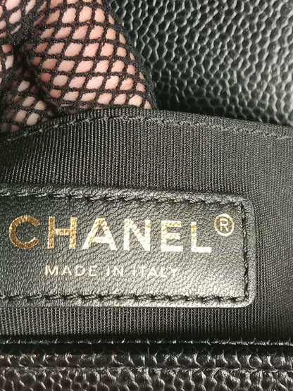 Chanel Leboy Old Medium Quilted Caviar Black Series 25