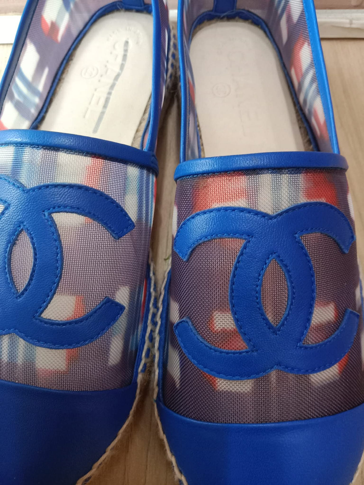 Chanel CC Espadrille Flats Blue Size 37