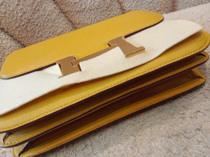 Hermes Constance 24 Jaune Ambre Epsom Stamp C 2018