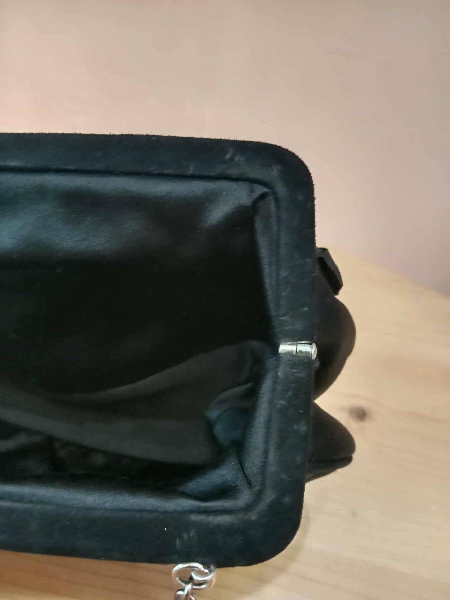 Prada Black Satin Raso Chic Kisslock Eastwest Bag