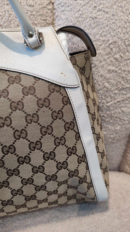 Gucci GG Canvas Trophy Bag Brown/White