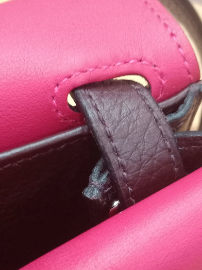 Hermes Halzan 25 Clemence Rouge/Framboise Stamp Z 2021