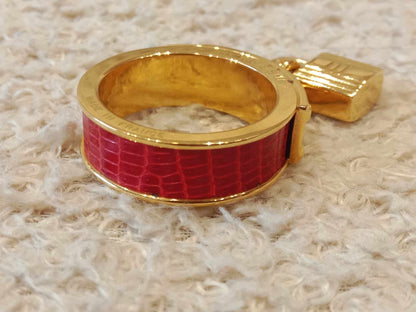 Hermes Scarf Ring Lizard Red