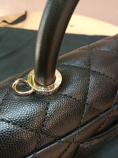 Chanel Cocohandle Eastwest Top Handle Caviar Bag Black