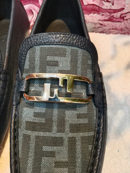 Fendi O'Clock Driving Loafers Black Size 9
