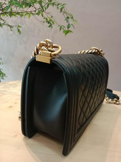 Chanel Leboy Quilted Lambskin Old Medium Black Series 23
