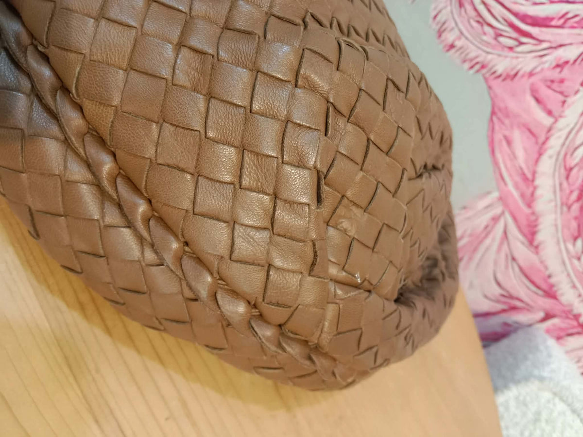 Bottega Veneta Hobo Intrecciato Bag Brown
