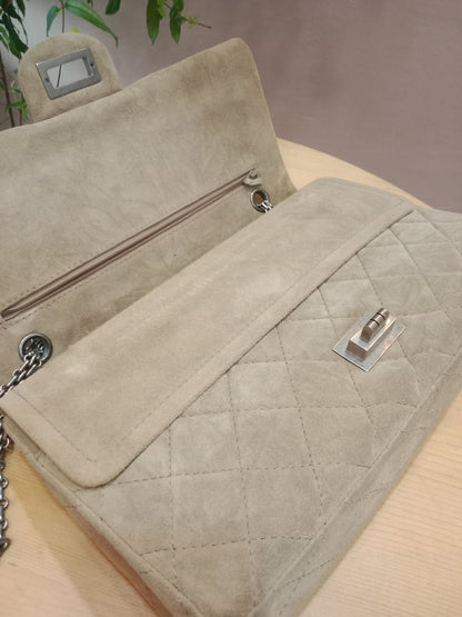 Chanel 2.55 Reissue Flap Bag Beige Suede Series 10