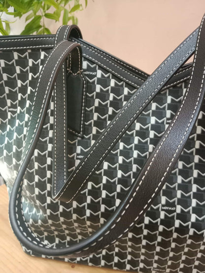 Moynat Paris M Tote Monogrammed Bag Black/White MM