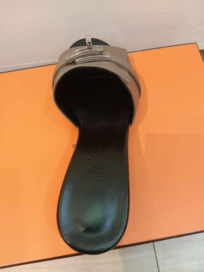 Hermes Kelly Sandals Etain Size 35.5