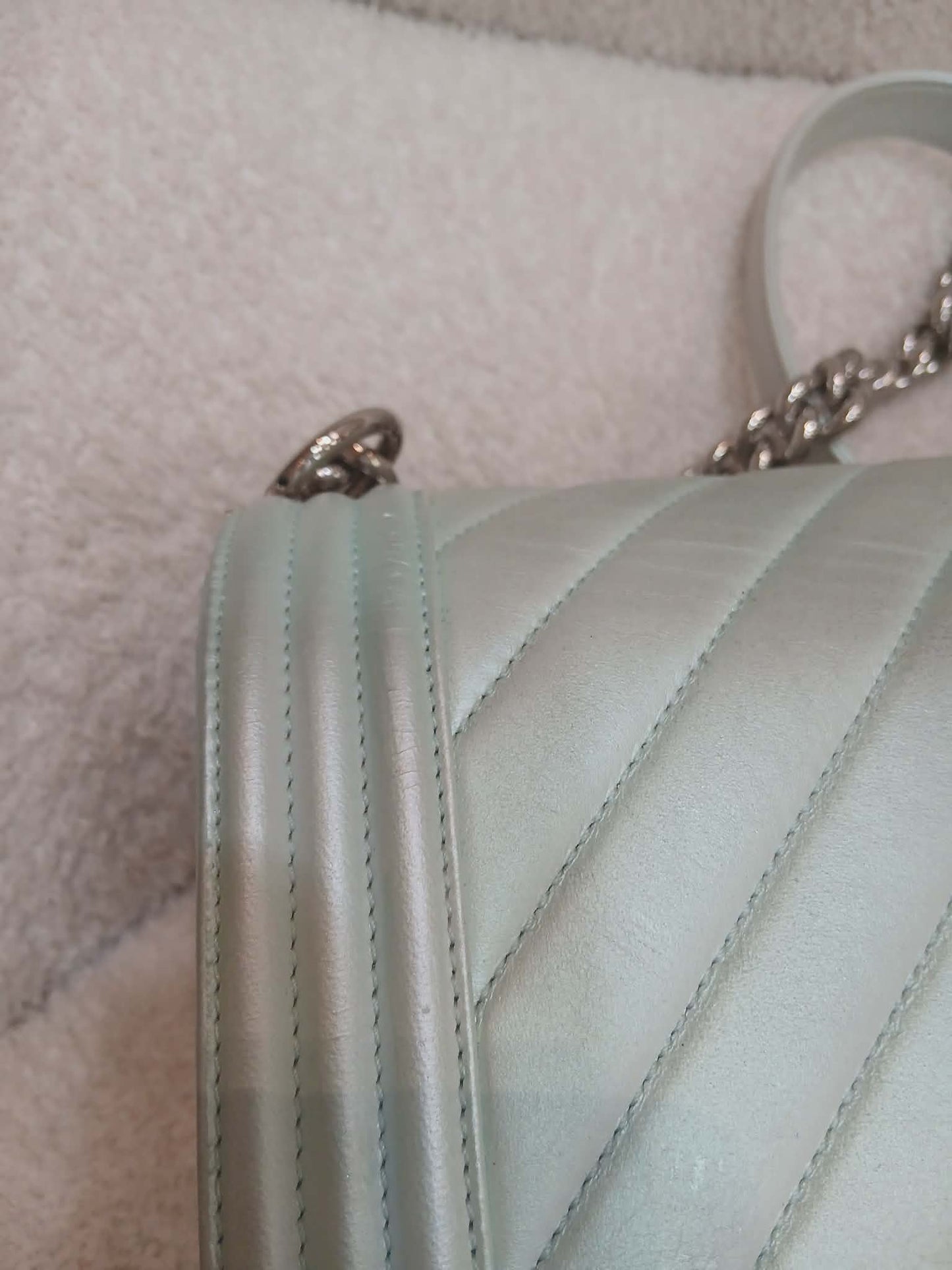 Chanel Leboy Chevron Iridescent Green Old Medium Series 25